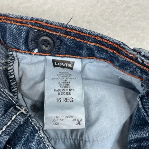 Levis Girls Boot Cut Jean Blue Medium Wash Adjustable Waist Size 16 REG 3040-588 - Picture 12 of 13